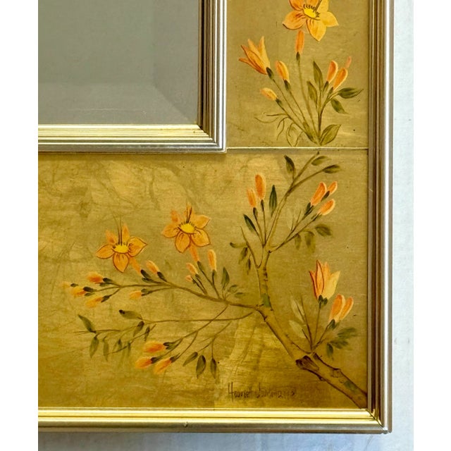 Late 20th Century LaBarge Chinoiserie Hand Painted Eglomise Mirror For Sale - Image 5 of 9