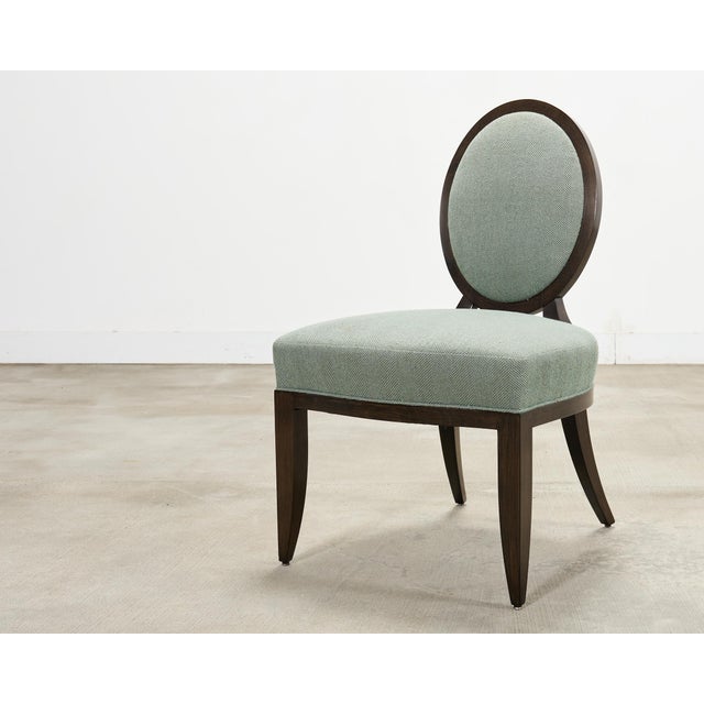 Set of Six Barbara Barry for Baker Oval X-Back Dining Chairs For Sale - Image 14 of 16