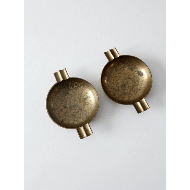 Brass Vintage Brass Ashtray Pair For Sale - Image 8 of 8