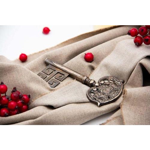 Silver Key Cut and Crowned with English Symbols For Sale - Image 4 of 5