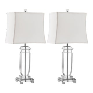 24 Inch H Crystal Table Lamp in Clear - a Pair For Sale