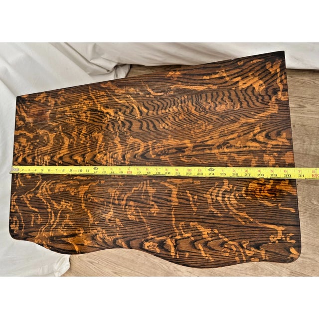 19th Century Victorian Tiger Oak Credenza / Side Cabinet With Serpentine Front For Sale - Image 12 of 13