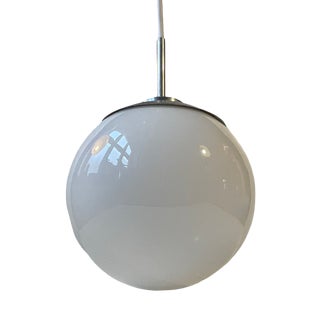 Bauhaus White Opaline Glass Pendant Lamp from Lyfa, 1930s For Sale