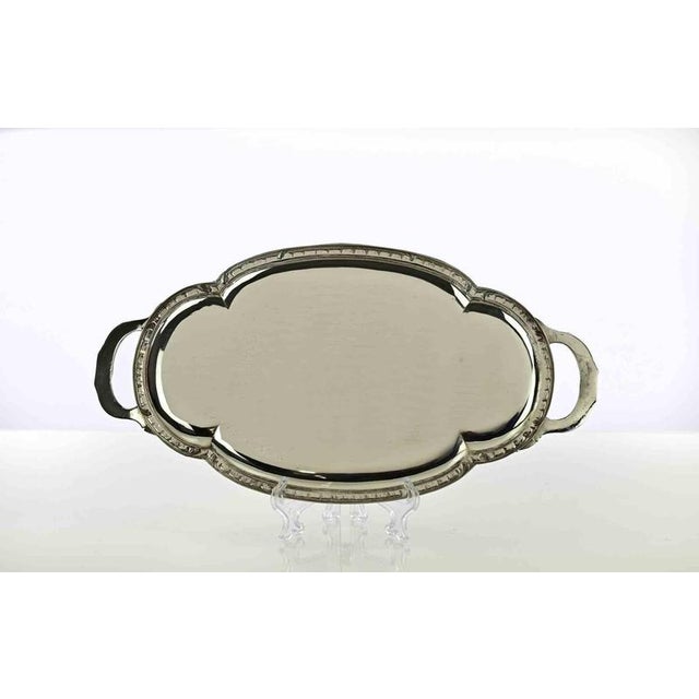 Vintage Silver Plated Serving Tray, Italy, 1970s For Sale - Image 3 of 5