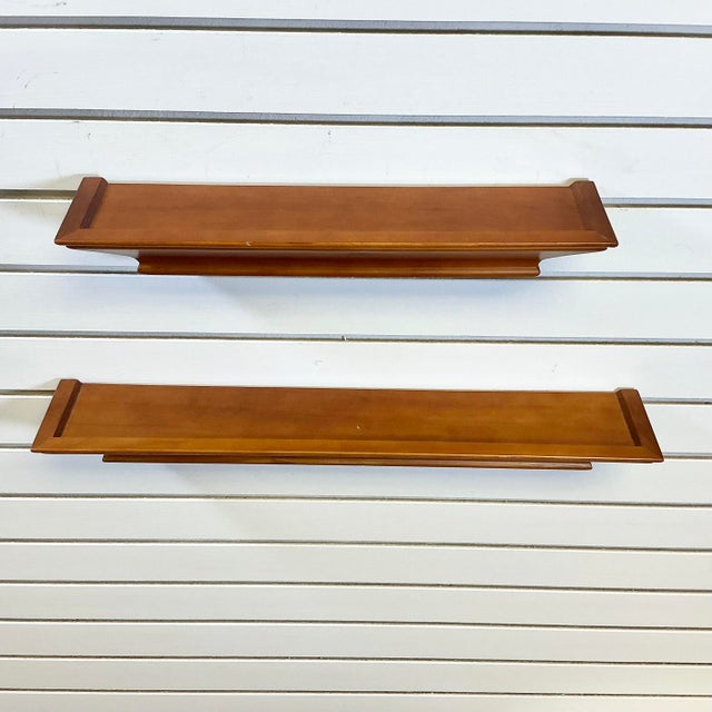 Chestnut 1990s Vintager Contemporary Rustic Maple Shelves - Set of 2 For Sale - Image 8 of 11