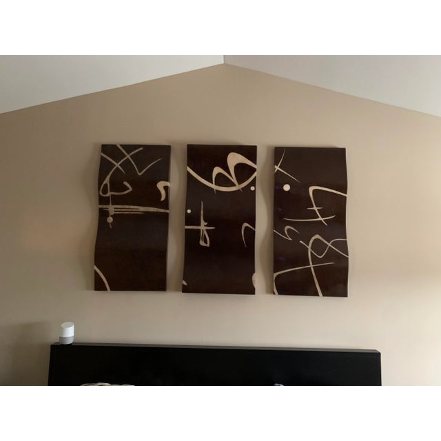 Marquis Collection of Beverly Hills Three-Panel Tesselated Fossil Stone Wall Art, 3 Pieces For Sale - Image 4 of 4