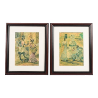 Frame Pair of Víctor Patricio De Landaluze Prints For Sale
