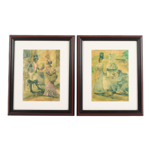 Frame Pair of Víctor Patricio De Landaluze Prints