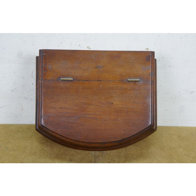 Antique Victorian Mahogany Curved Dresser Glove Box Felt Lined Jewelry Storage For Sale - Image 10 of 11