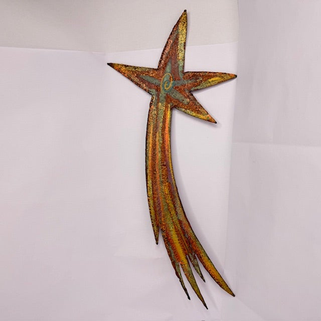 Signed Todd Shields Metal Shooting Star Wall Sculpture, Southwestern Desert Modern Decor For Sale - Image 4 of 12