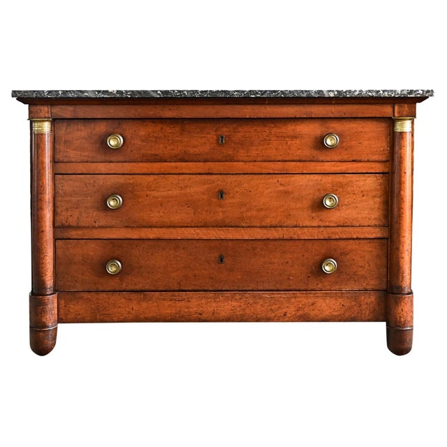 Early 19th Century French 19th Century Solid Walnut Empire Commode For Sale - Image 5 of 13