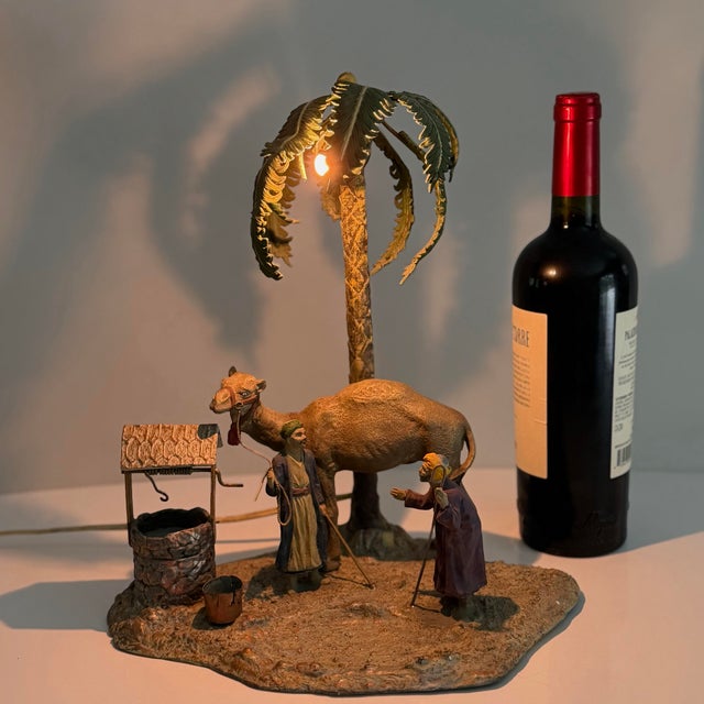 Vintage Austrian Orientalist Lamp in the Style of Franz Bergman For Sale - Image 10 of 12