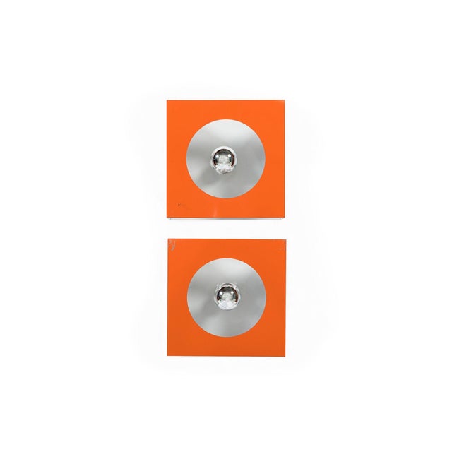 This pair of vintage mid century French modern Disderot (attr.) Model 2091 wall sconces were made in France circa 1960....