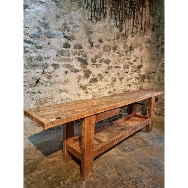Vintage French Beechwood Workbench, 1920s For Sale - Image 14 of 15