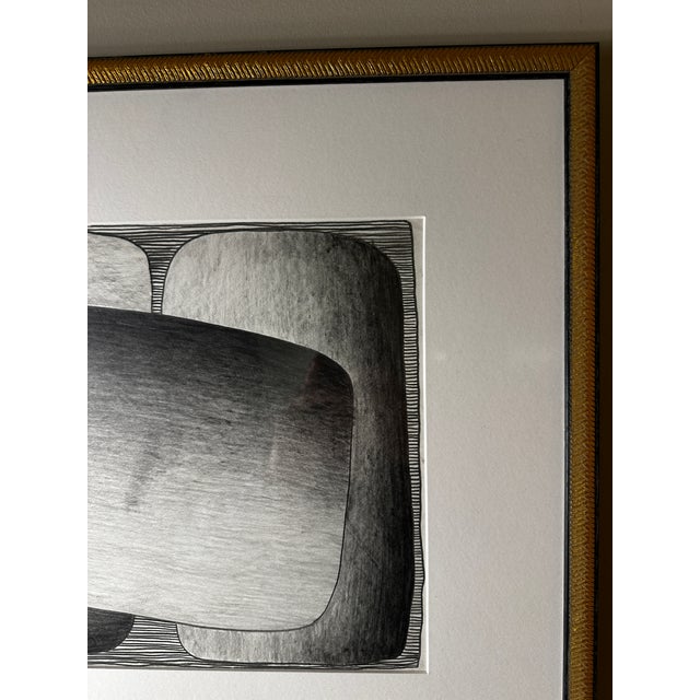 Late 20th Century Graphite Abstract Geometric Drawing Signed Achillo Sulla, Framed For Sale In Chicago - Image 6 of 8