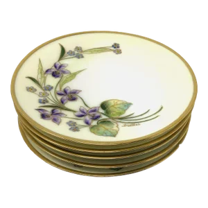 Early 20th Century Thomas Sevres Bavaria Porcelain Plates Hand Painted by Pickard - Set of 5