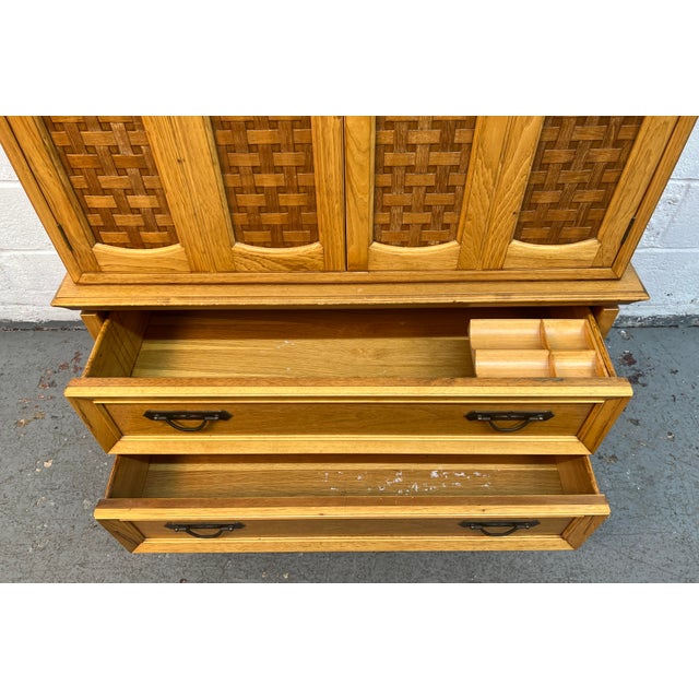 Vintage Faux Lattice Front Gentleman's Chest by Thomasville For Sale - Image 14 of 16