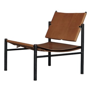 Lounge Chair in Metal and Leather from Wim den Boon, 1960s For Sale