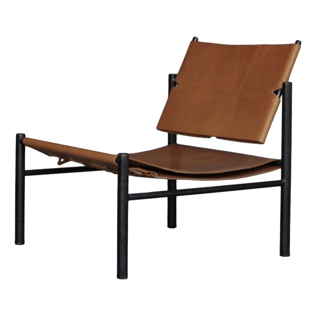 Lounge Chair in Metal and Leather from Wim den Boon, 1960s For Sale