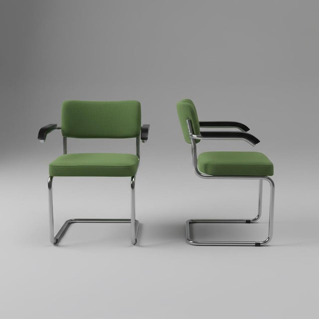 Mid-Century Modern S64 Armchairs by Marcel Breuer for Thonet, 1950s, Set of 6 For Sale - Image 3 of 6