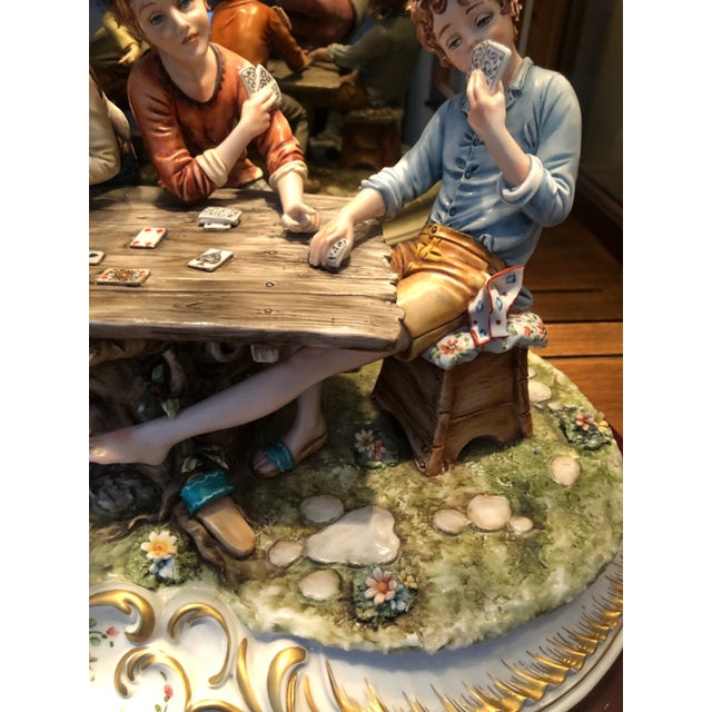 1970s 1970s Capodimonte “The Cheats” Italian Porcelain Scene by Cortese For Sale - Image 5 of 7