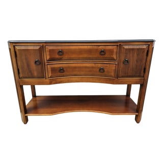 Modern Arts and Craft Style Cherry and Granite Top Sideboard Buffet For Sale