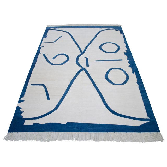 2010s Paul Klee -Letter Ghost Inspired Silk Hand Woven Area Kilim Wall Rug 4′2″ × 6′6″ For Sale - Image 5 of 16