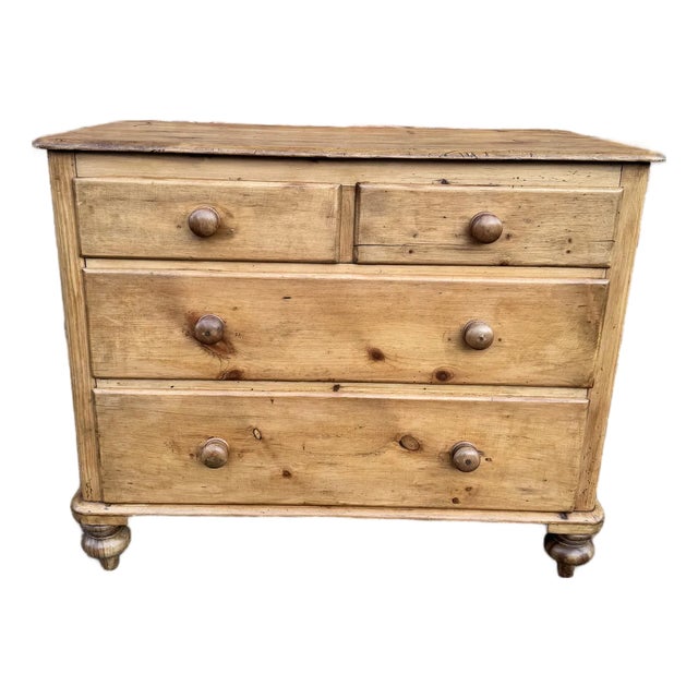 19th Century English Pine Chest of Drawers For Sale