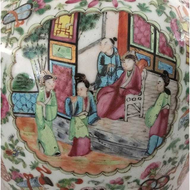 Antique Chinese Large Famille Rose Vase with Lid For Sale In Boston - Image 6 of 13