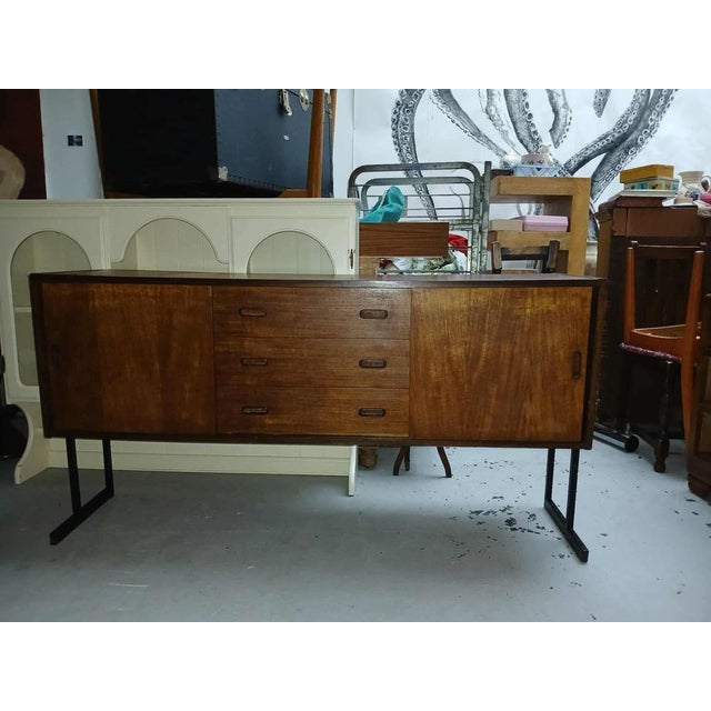 Mid-Century Modern Sideboard in Teak with Metal Legs, 1960s For Sale - Image 6 of 6