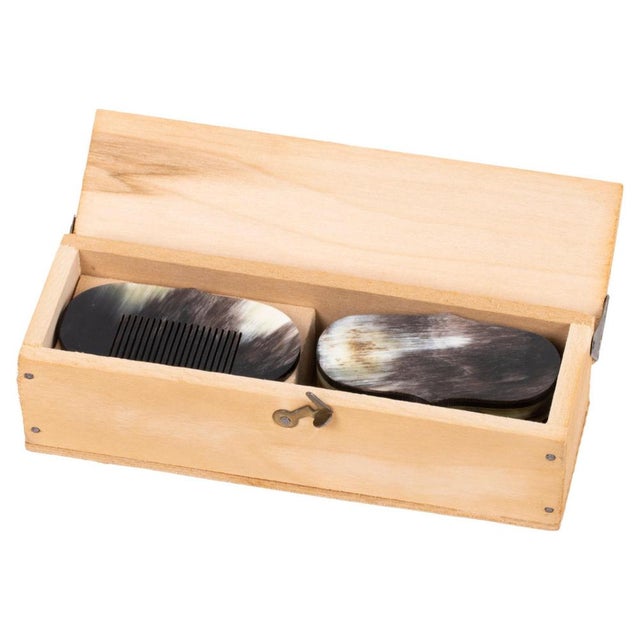 Carl Auböck brush and comb in a box, Austria 1960s. Wear consistent with age and use. This piece is attributed to the...