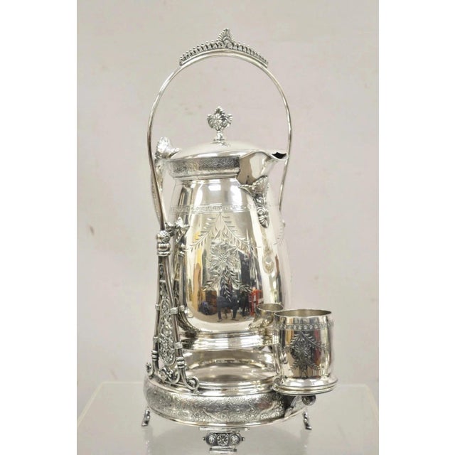 Early 20th Century Rogers Smith & Co Silver Plated Victorian Tilting Lemonade Water Pitcher W Stand For Sale - Image 12 of 12