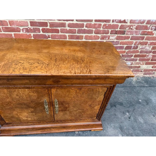 Mid 20th Century Henredon Furniture Burlwood Buffet Server For Sale - Image 9 of 16