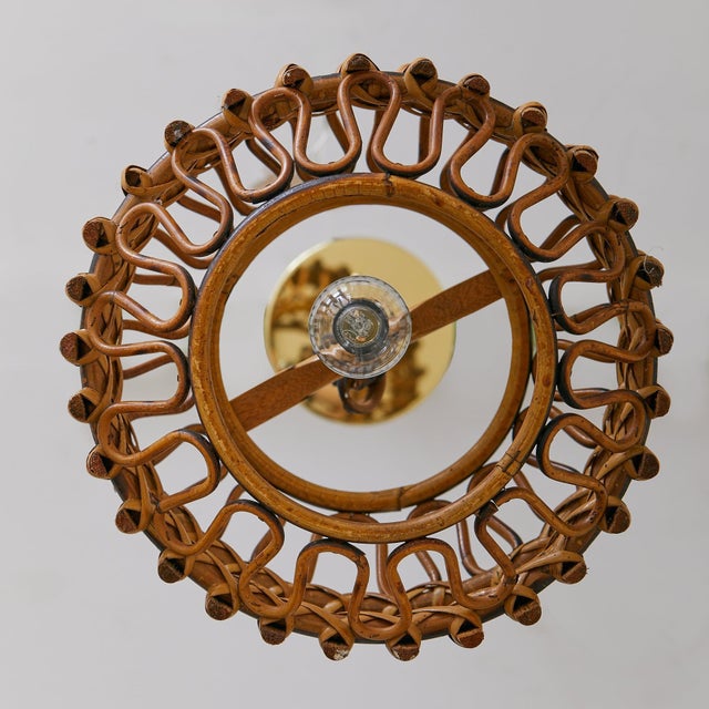 1960s Italian Bamboo Lantern Pendant in Manner of Franco Albini For Sale In Chicago - Image 6 of 7