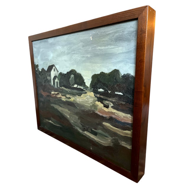 Mid-Century Modern Mid 20th Century Vintage Mid-Century Expressionist Landscape Painting Signed G. Bronson, Framed For Sale - Image 3 of 10