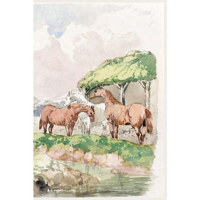 Black 1850 Vintage English Equestrian Art Print by John Frederick Herring - 12" X 8" For Sale - Image 8 of 9