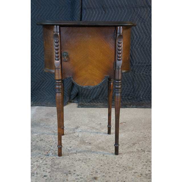 Antique Victorian Walnut Tobacco Humidor Cabinet Side Table Parlor Smoke Stand 26" For Sale - Image 4 of 18