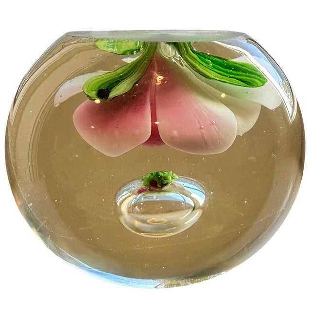 Mid-Century Lampworked Plumeria Flower & Frog Paperweight For Sale In Seattle - Image 6 of 14
