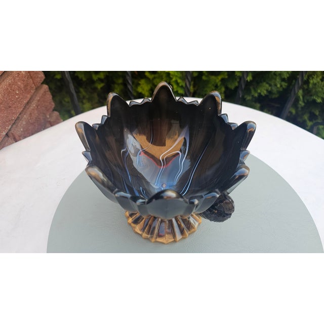 1930s Art Deco Glass Cake Stand from United Glassware STS Abel, 1930s For Sale - Image 5 of 6