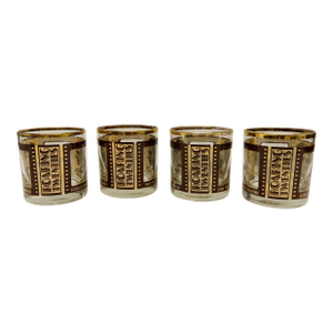 Roaring Twenties Film Strip Rocks Whiskey Glasses Set of 4