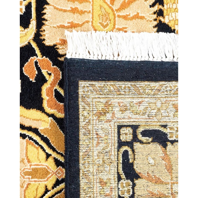 2000 - 2009 Mogul, One-of-a-Kind Hand-Knotted Area Rug in Black, 5' 10" x 9' 1" For Sale - Image 5 of 8
