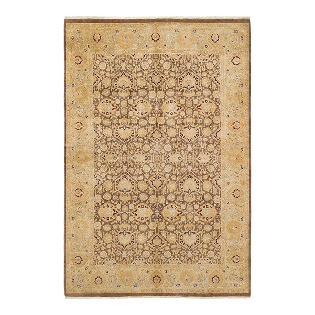 Mogul Collection Hand-Knotted Area Rug - Brown 6' 2" x 9' 1" For Sale - Image 4 of 4