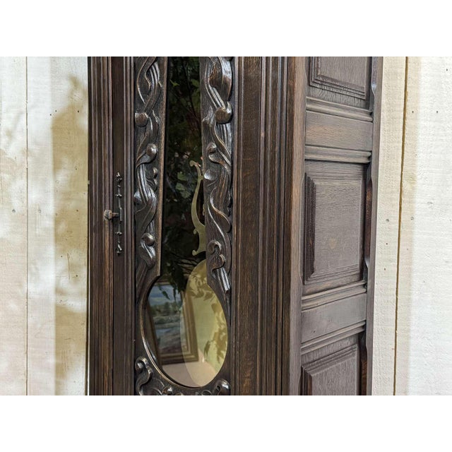 Oak Clock with Saint Gonery Motifs by Joseph Savina For Sale - Image 12 of 18