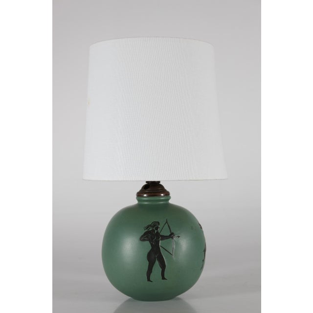 Danish art deco table lamp by the danish ceramic manufacturer p. Ibsens enke, which was situated in copenhagen. This lamp...