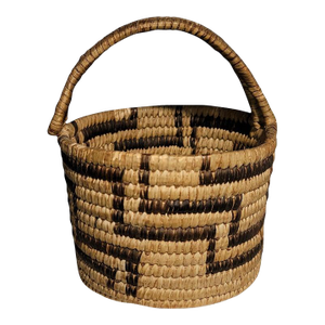 1930s Hand Made Hemp Basket W/ Handle