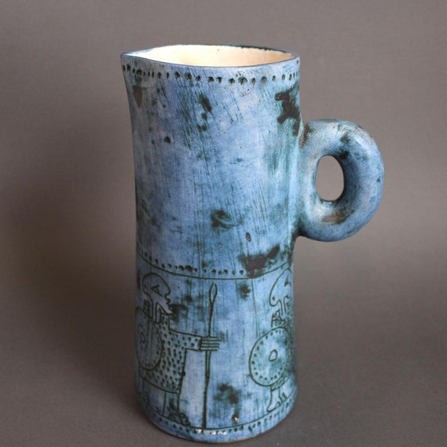 Ceramic French Decorative Pitcher by Jacques Blin, 1960s For Sale - Image 7 of 18