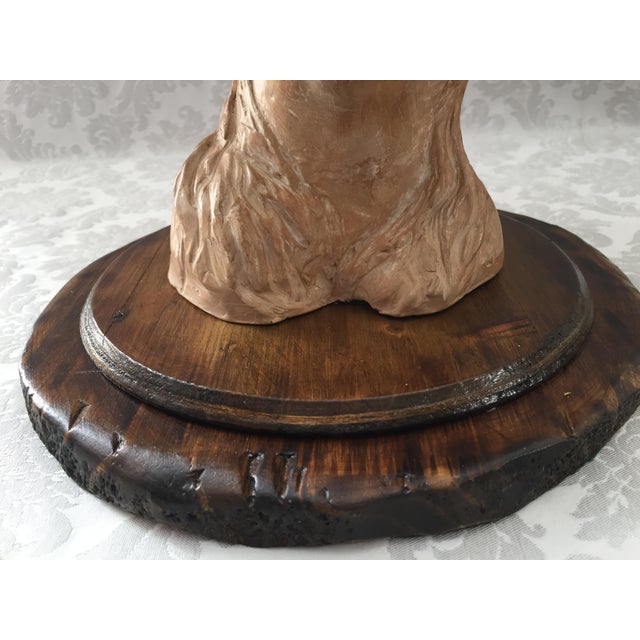 Ceramic Statue Sculpture in Raw Earth of Woman, 1950s For Sale - Image 7 of 12