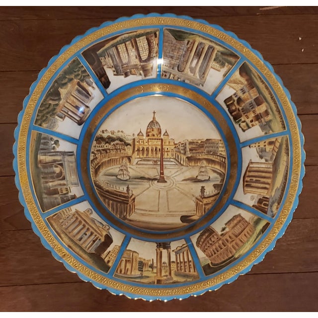 Metal Pair of Sevres Patinated Metal Mounted Blue Celeste Roman Compotes, 1870s For Sale - Image 7 of 13