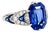 Art Deco Platinum Blue Sapphire Ring, 5.76ct No Heat, Diamonds, 1930 For Sale