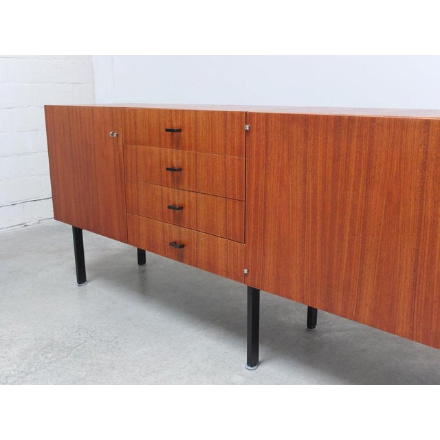 Modernist Belgian Sideboard in Metal & Teak by Roger De Winter for E.M.Y., 1960s For Sale - Image 10 of 17